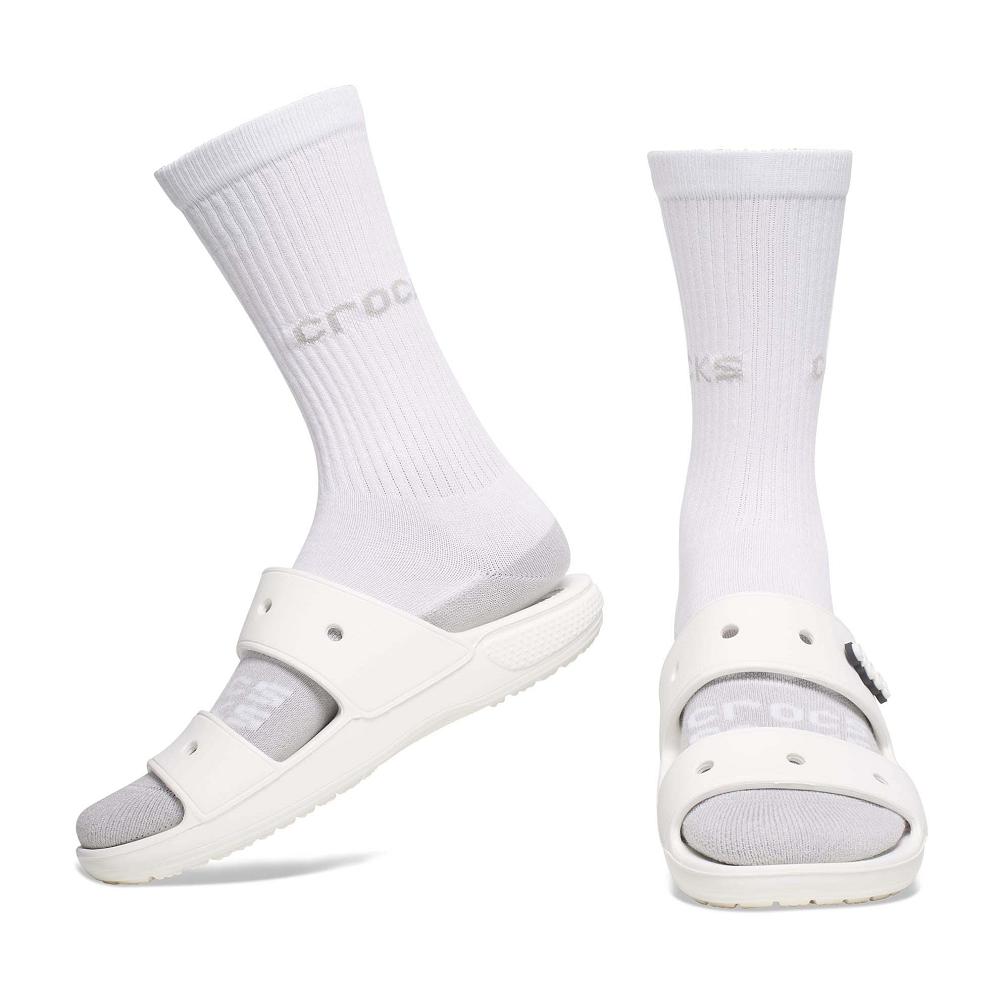 Chaussettes Crocs Adult Crew Solid 3-Pack Femme Blanche | France 1631LISH